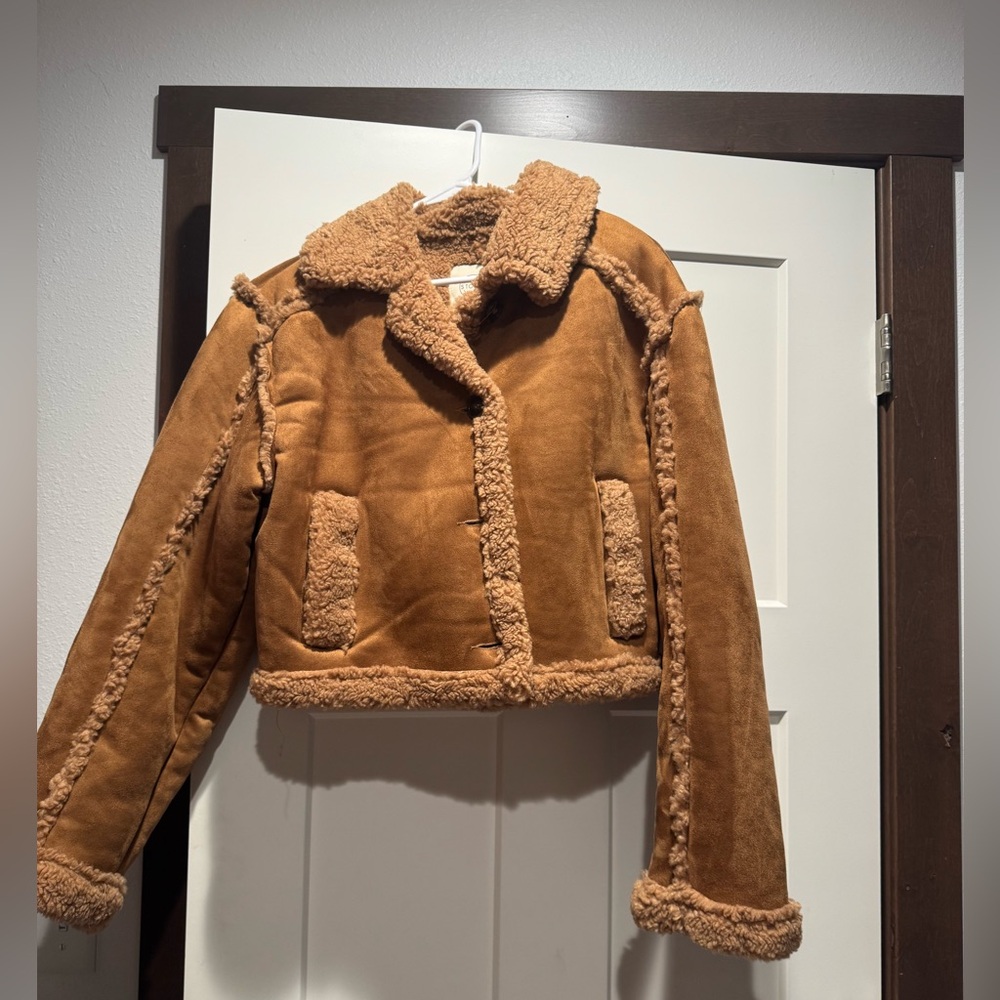 Brown Faux Shearling Jacket